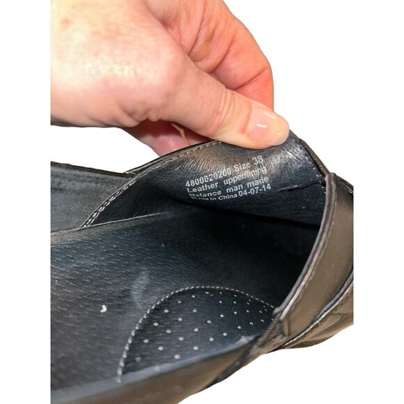 Women's Dansko Black 38 Leather Clogs Shoes‎ Slip-On Buckle - Picture 6 of 11